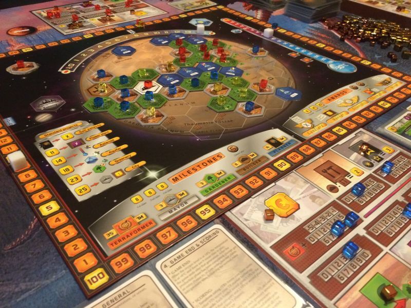 Het spelen van Terraforming Mars bordspel