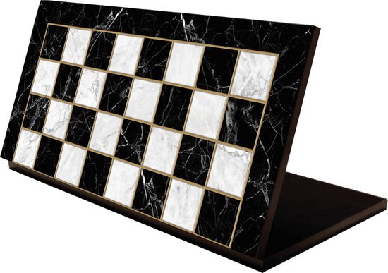 Inklapbaar schaakbord zwart/wit - Maat XXL 43cm