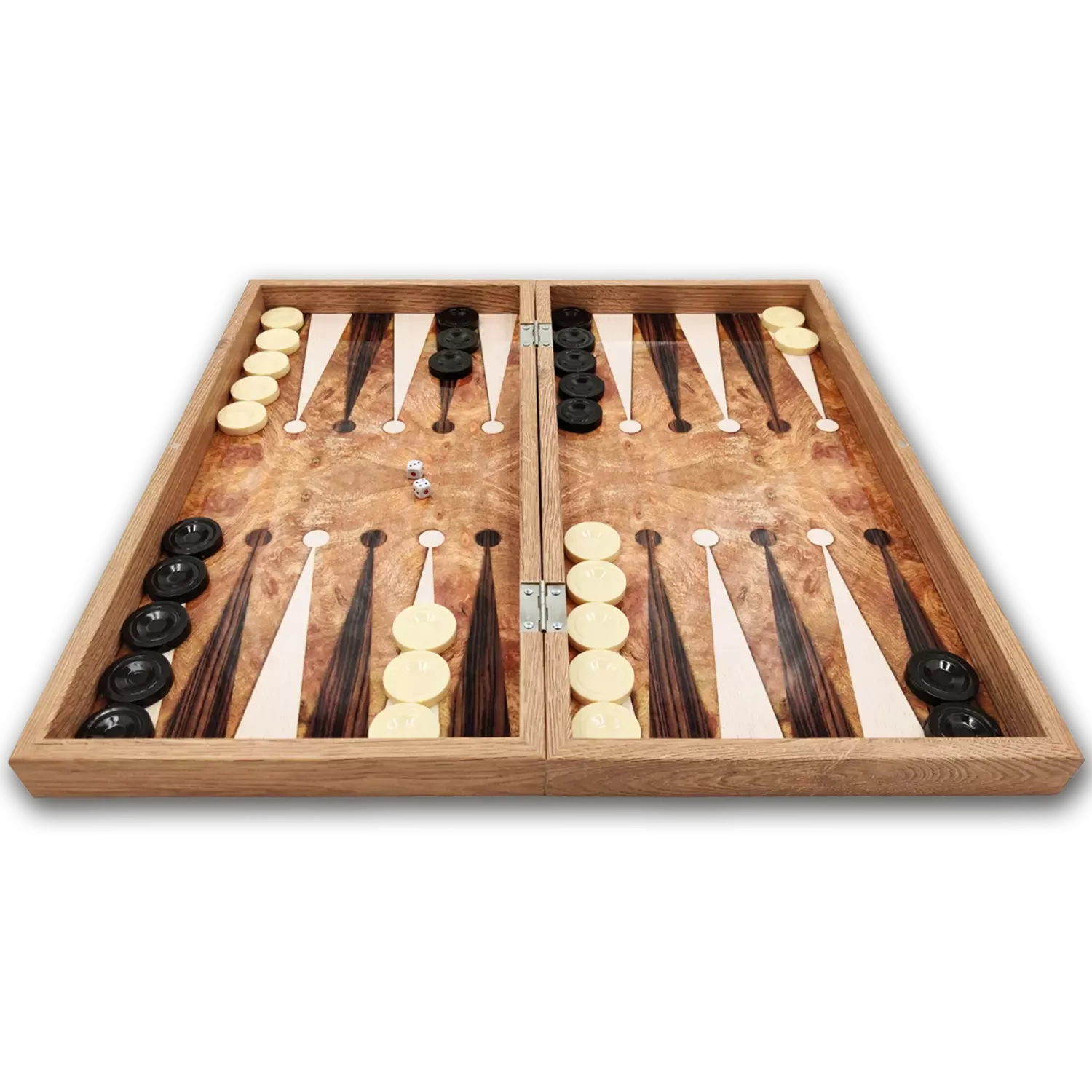 Klassiek Backgammon rosé bordspel - Maat L 38cm